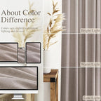 Brownish Grey Linen Curtains for Living Room Extra Long 126 Inches Long Back - Image 3