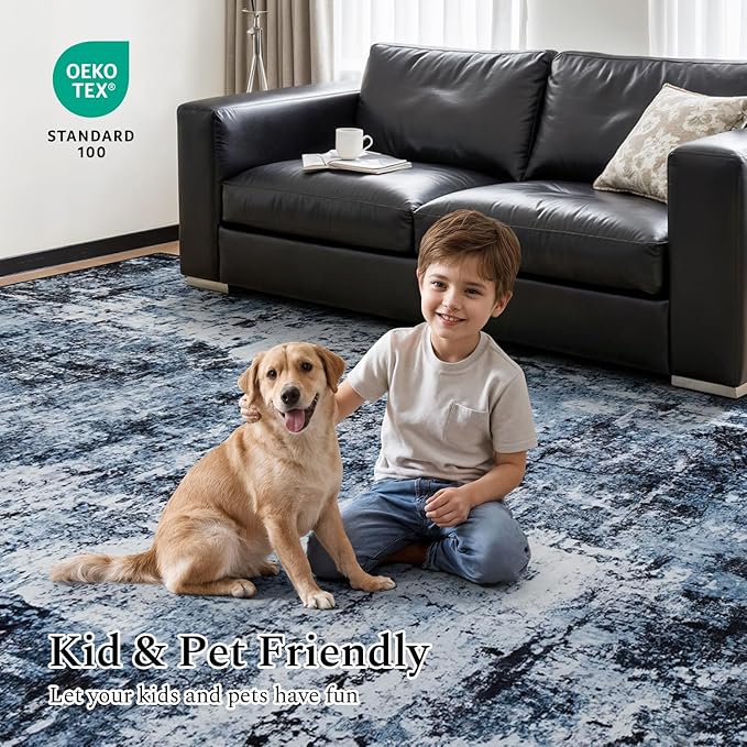 Rugflix Round Area Rugs 8Ft for Living Room, 8x8 Washable Rug Stain-Resistant - Image 6