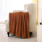 Burnt Orange Fleece Throw Blanket 108”×90” - Image 4