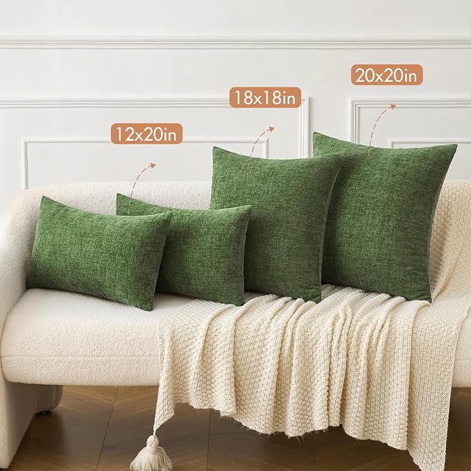 MIULEE Pack of 2 Couch Throw Pillow Covers 18x18Inch Soft Moss Green Spring - Image 4