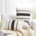 Fancy Homi Set of 1 Boho Black Decorative Throw Pillow Cover 22x22 Inch - Image 6