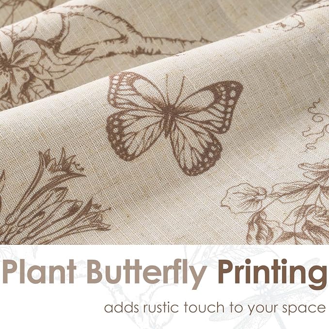 jinchan Floral Curtain Valance for Windows 16 Inch Linen Valance for Kitchen - Image 4