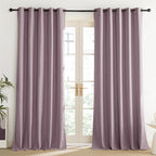 NICETOWN Chaise Mauve Vintage Linen 100% Blackout Curtains - Image 2