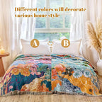MSGKV Boho Throw Blanket for Couch 50"x60" Cotton Floral Blankets for Sofa - Image 3
