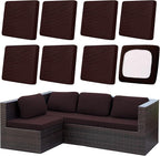 8Pcs Outdoor Cushion Covers, Patio Cushion Covers, Stretch Elastic Slipcovers by dreahoteztil
