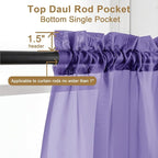 Chyhomenyc Purple Sheer Curtains 96 inches Long 2 Panels, Light Filtering Soft - Image 2