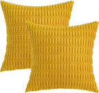 MIULEE Pack of 2 Corduroy Decorative Euro Sham Throw Pillow Covers 26x26 Inch - Image 6
