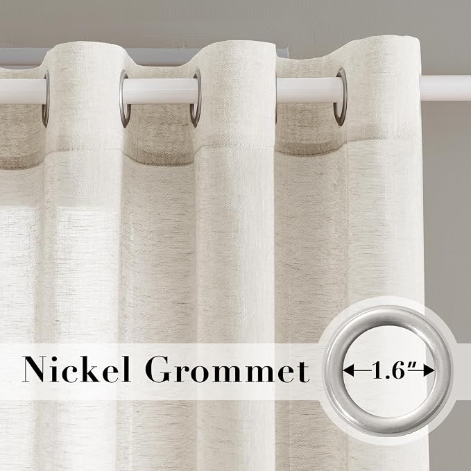 H.VERSAILTEX Natural Linen Semi Sheer Curtains - Image 2