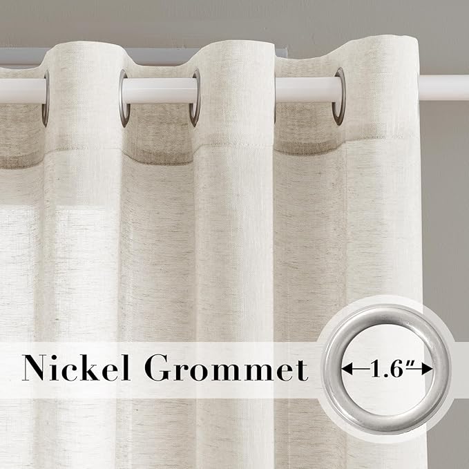 H.VERSAILTEX Linen Curtains Flax Linen Blended Curtain Panels - Image 2