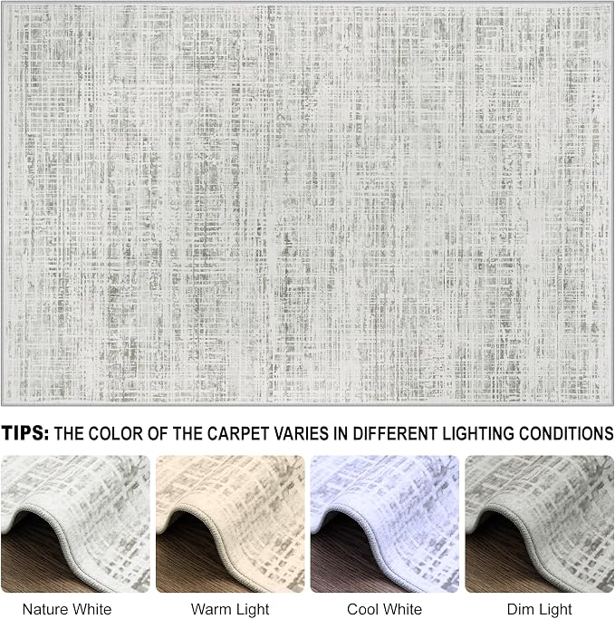 8x10 Area Rugs Washable Rug: Anti-Skid Abstract Modern Living Room Rug Soft - Image 8