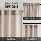 MIULEE Natural Linen Curtains 72 Inch Length 2 Panels - Image 3