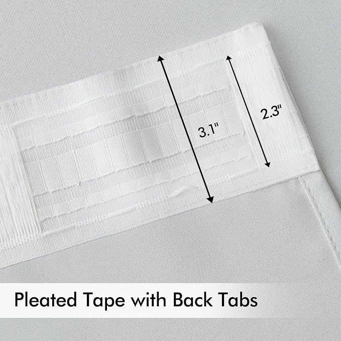 MIULEE Back Tab Light Blocking Curtains 120 Inch Long 2 Panels Set - Image 4