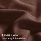 Rustic Brown Linen Curtains 63 Inches Long 2 Panel Sets - Image 5