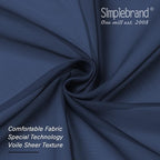 Simplebrand Blue Sheer Curtains 63 Inch Length 2 Panels, Rod Pocket Solid Color - Image 8