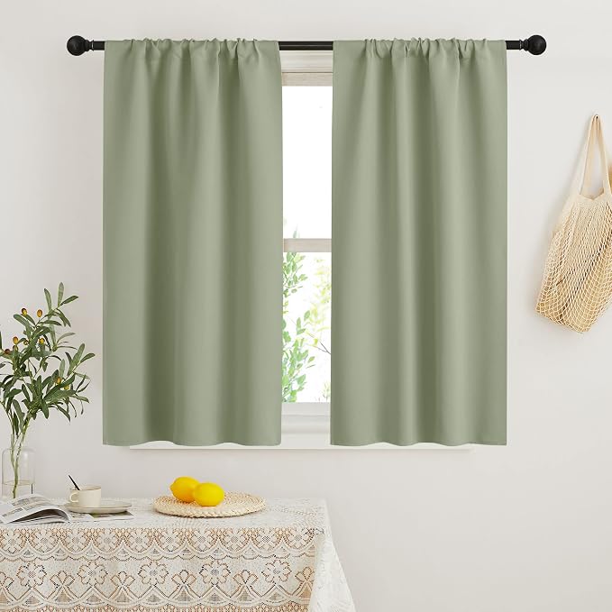RYB HOME Blackout French Door Window Curtain Covering, Rod Pocket Thermal by RYBHOME