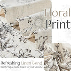jinchan Pinch Pleated Curtains Floral Linen Blend Curtains - Image 6