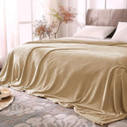 BEDELITE Fleece Blankets Queen Size Light Camel Throw Blankets by BEDELITE
