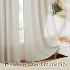 RYB HOME Cafe Curtains 24 inches Length, Linen Sheer Short Curtains - Image 6