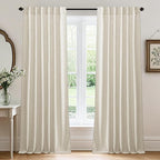 RYB HOME Living Room and Dining Room Curtains and Drapes Linen Sheer, Light by RYBHOME