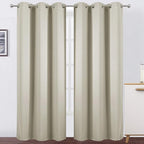 LEMOMO Light Beige Thermal Blackout Curtains/38 x 84 Inch/Set of 2 Panels Room by Lemomo