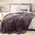 TOONOW Fleece Blanket Textured Fuzzy Plush Throw Blanket Twin Size 60" x 80" - Image 3