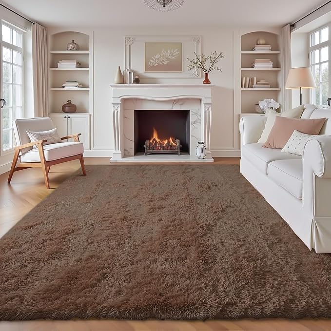 8x10 Area Rugs for Living Room: Fluffy Shag Soft Washable Rug Large Fuzzy Plush by VECARF