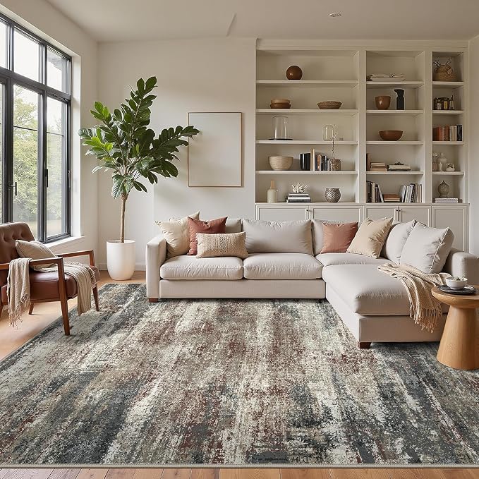 Area Rugs 5x7 for Living Room Bedroom, Modern Abstract Machine Washable Rug - Image 3