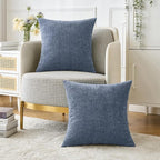 MIULEE Pack of 2 Couch Throw Pillow Covers 20x20 Inch Soft Dark Grey Blue - Image 5