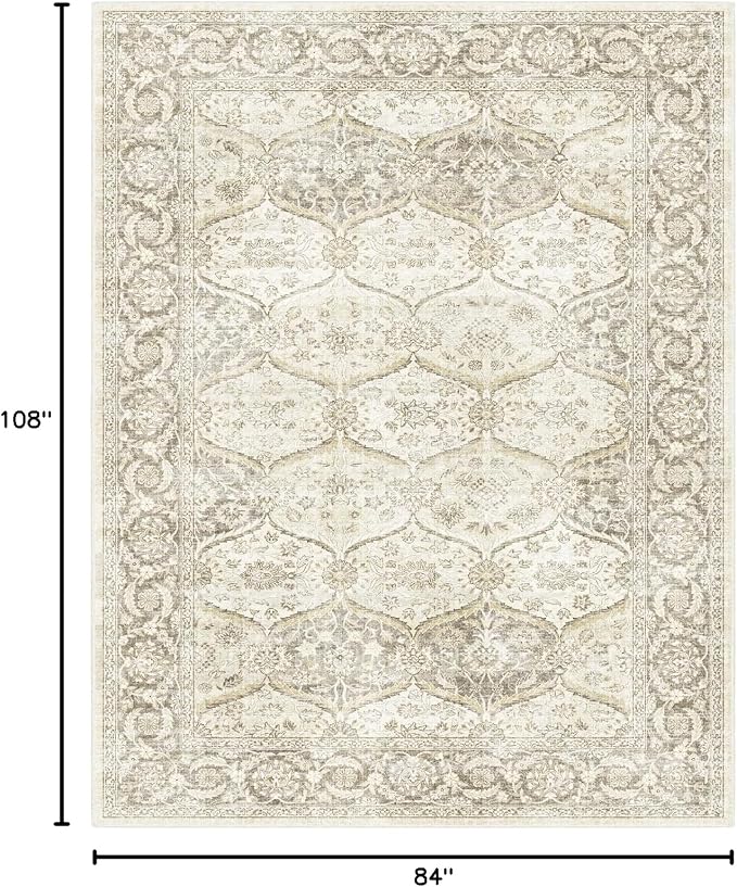 7x9 Machine Washable Non Slip Vintage Area Rugs - Image 2