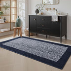 60x24 Long Bathroom Rugs Washable Non Slip, Dark Blue Bath Mat - Image 3