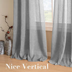 H.VERSAILTEX Linen Curtains Nickel Grommet Natural Linen Semi-Sheer Curtains 2 - Image 7