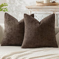 MIULEE Pack of 2 Couch Throw Pillow Covers 20x20 Inch Neutral Dark Brown Boho by MIULEE