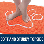 OLANLY Dog Door Mat for Muddy Paws 36x24, Paw Print Design, Absorbs Moisture - Image 4