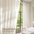 NICETOWN Linen Burlap Bedroom Curtains Natural, Rustic Rod Pocket & Back Tab - Image 2