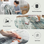 10x14 Area Rugs Washable Rug: Modern Abstract Living Room Rug Soft Anti-Skid - Image 4