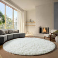 ONASAR Cream White Round Rugs 8ft by ONASAR