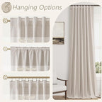 Guken 100% Blackout Curtains 96 Inch Length 2 Panels Set - Image 6