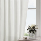 Linen Off White Curtains 145 inch Extra Long - Image 6