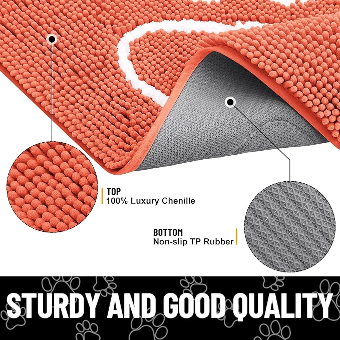 Smiry Dog Door Mat for Muddy Paws, Absorbent Dirt Trapper Non Slip Quick Dry - Image 3