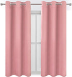 LEMOMO Pink Blackout Curtains 34 x 54 Inch Length/Set of 2 Curtain - Image 2