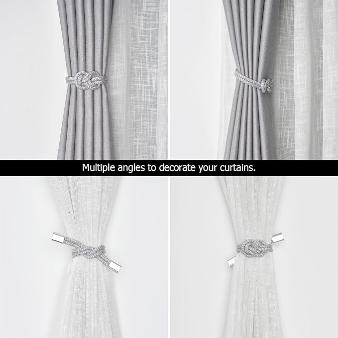 NICEEC 2 Pack Mini Magnetic Curtain Tiebacks Nordic Simple Style Drape Tie - Image 6
