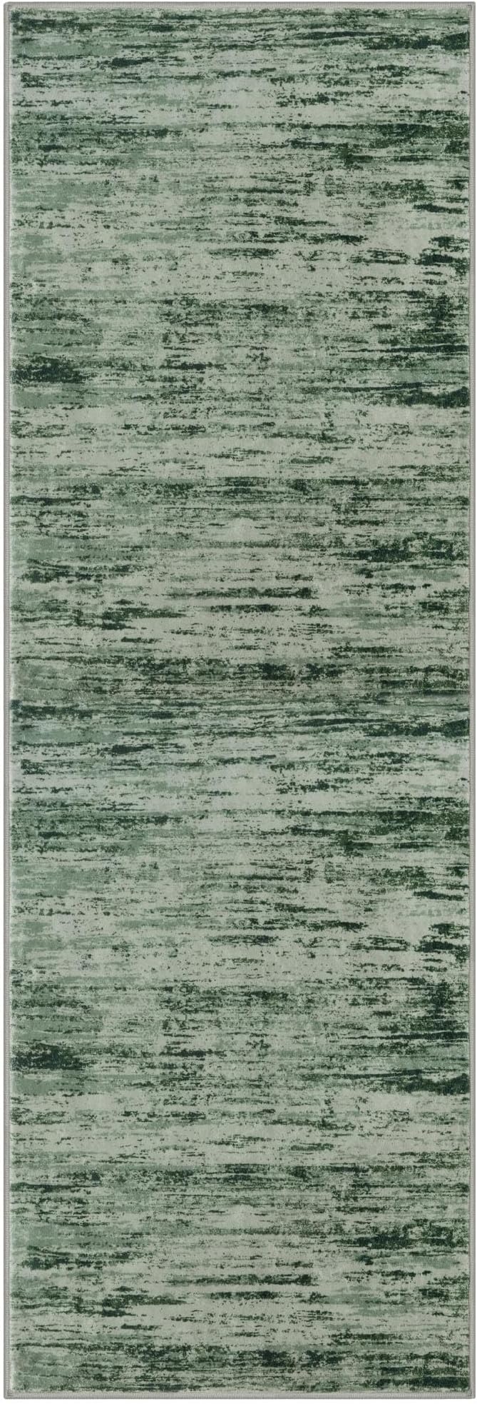 Lansny Modern Abstract Runner Rug 2x6, Forest Green Washable Kitchen Runner - Image 9