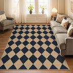Lahome Checkered Easy Jute 5x7 Area Rugs, Washable Outdoor Patio Rug - Image 6