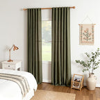 MYSKY HOME 96 Inches Semi Sheer Sliding Door Curtains Farmhouse Light Filtering - Image 8