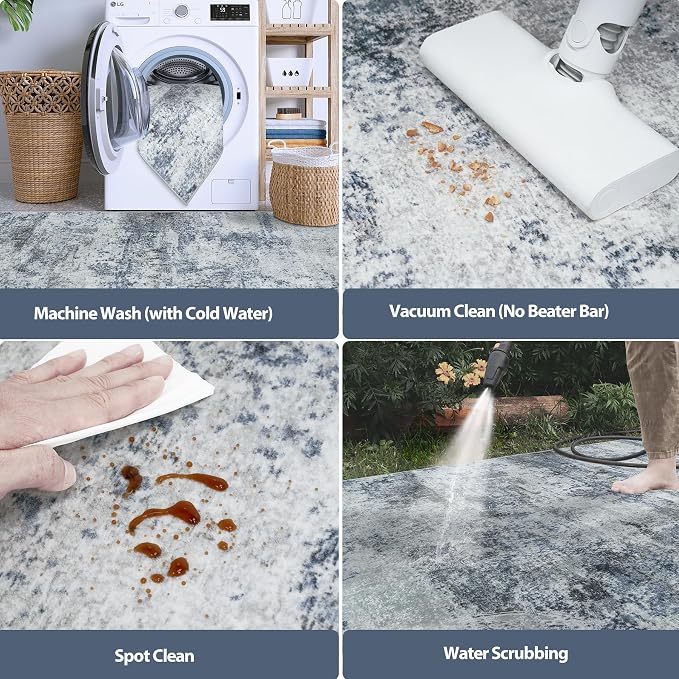 5x8 Area Rugs for Living Room Rug Washable: Abstract Rug for Dining Room - Image 5