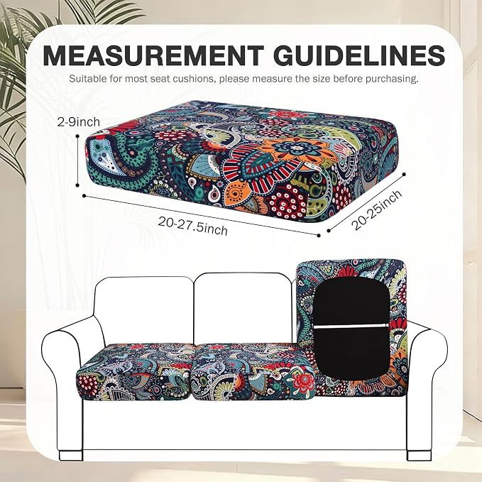 hyha 12Pcs Patio Cushion Covers, Stretch Outdoor Couch Cushion Covers - Image 2