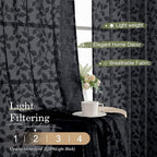 Chyhomenyc Black Sheer Curtains 54 Inch Length - Image 2