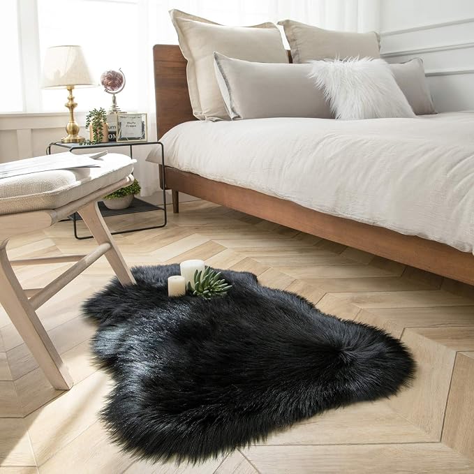 Ashler Faux Fur Rug, Fluffy Sheepskin Fur Rug, Fuzzy Ultra Soft 2 x 3 Ft Rugs - Image 3