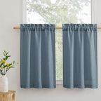 RYB HOME Cafe Curtains 24 inches Length, Linen Sheer Short Curtains by RYBHOME