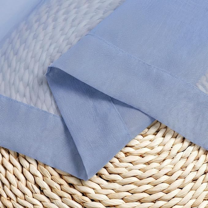 Chyhomenyc Sheer Curtains 30 inch Length 2 Panels - Image 9